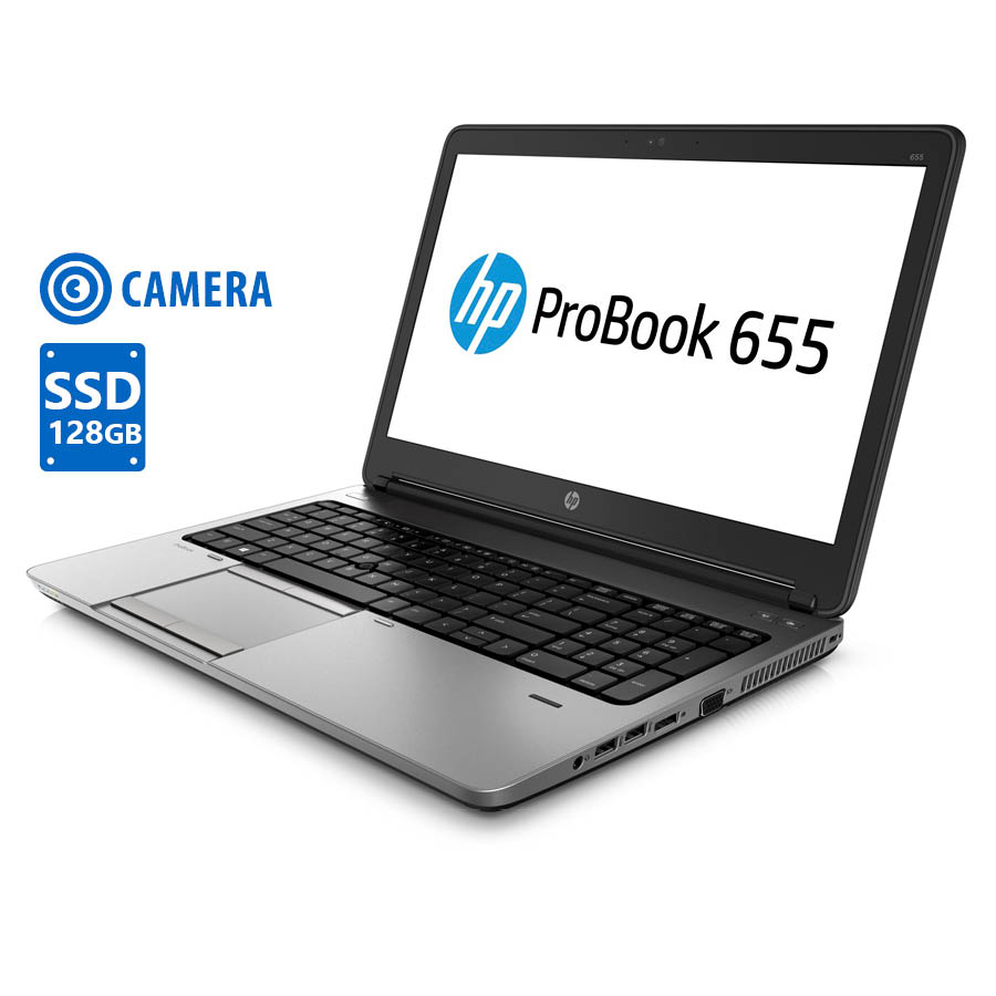 "HP ProBook 655G1 AMD A4 5150M/15.6""/4GB/128GB SSD/DVD/Camera/8P Grade A Refurbished Laptop"