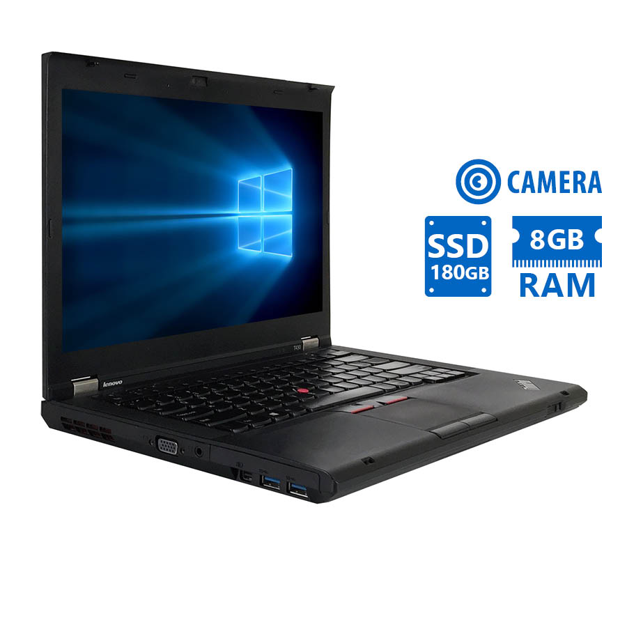 "Lenovo (B) ThinkPad T430 i5-3320M/14""/8GB/180GB SSD/DVD/Camera/7P Grade B Refurbished Laptop"