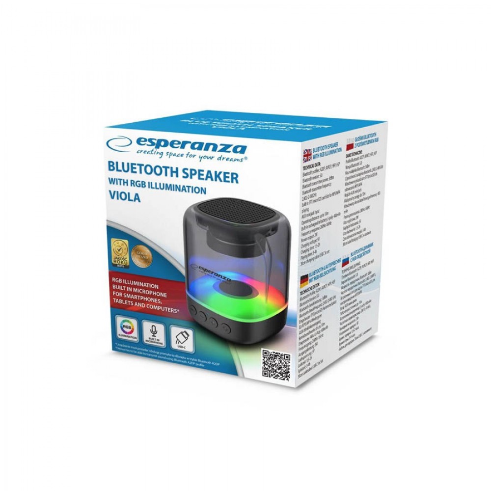 Φορητό Ηχείο Bluetooth Viola RGB EP154