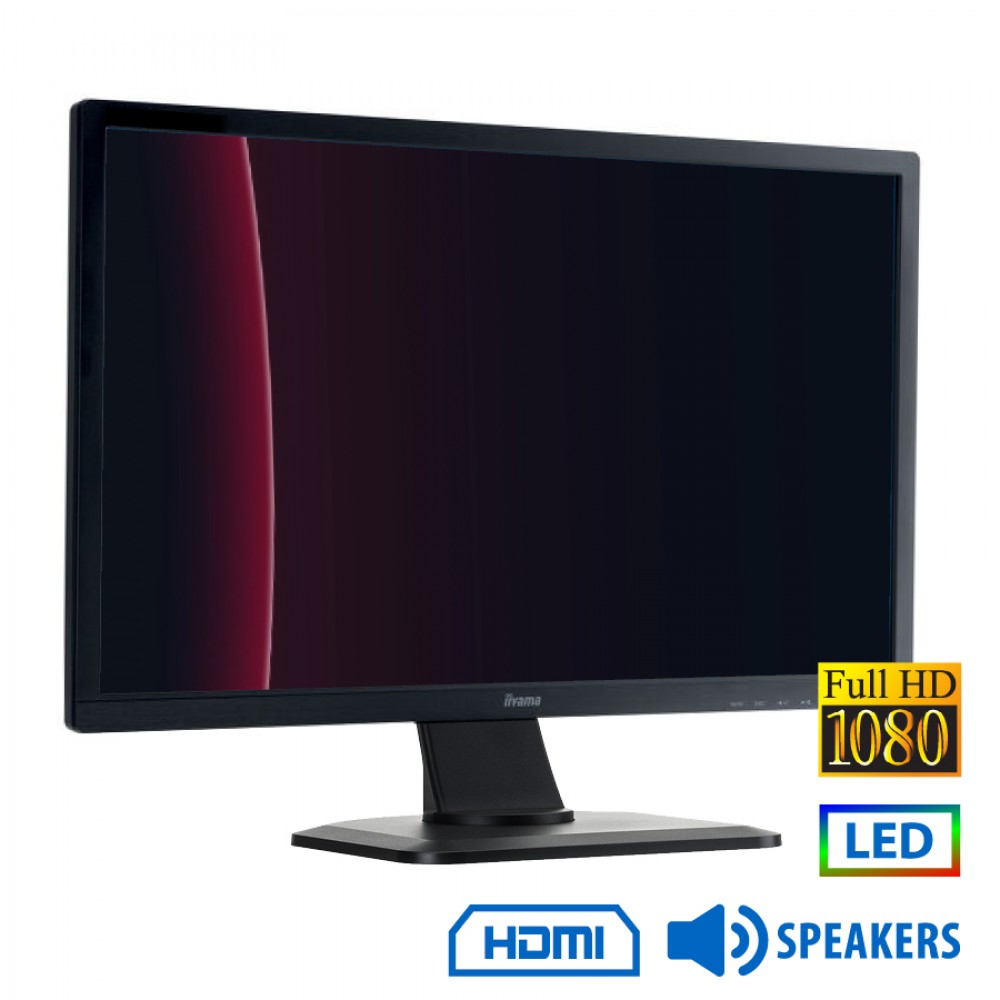Used Monitor PL2483H LED/Iiyama/24”FHD/1920x1080/Wide/Black/w/Speakers/D-SUB & DVI-D & HDMI
