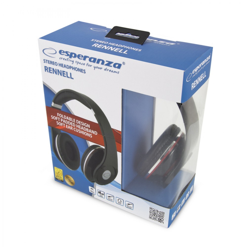 Ακουστικό με καλώδιο 5m αναδιπλούμενο Renell EH141K