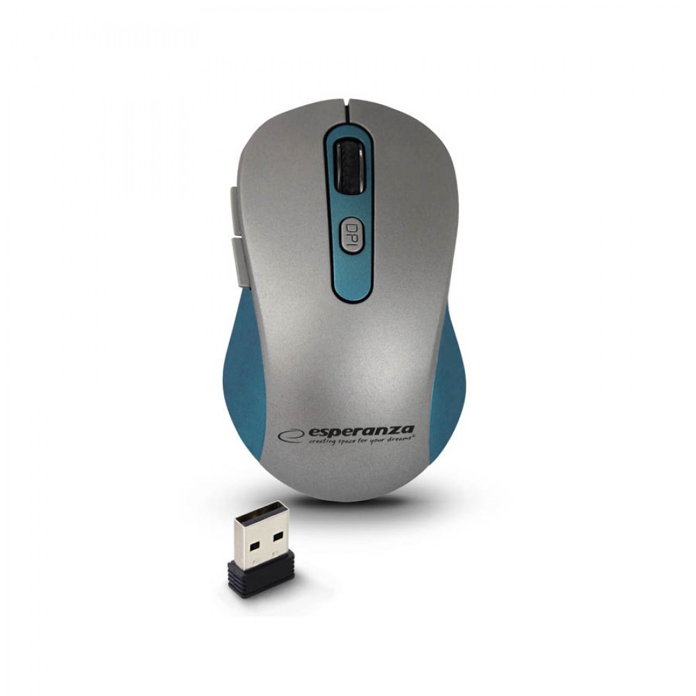 Ασύρματο Ποντίκι Adara 2.4Ghz 800-1600 Dpi μπλε/ασημί EM131B