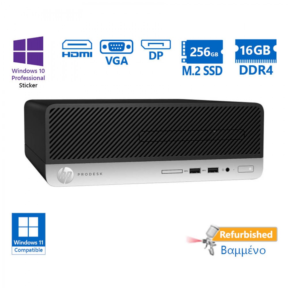 HP 400G6 SFF i5-9500/16GB DDR4/256GB M.2 SSD/DVD/10P Grade A+ Refurbished PC