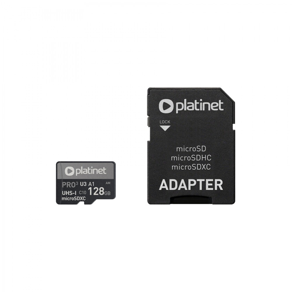 PLATINET microSDXC Secure digital + adapter SD 128GB CLASS 10  PMMSDX128UII