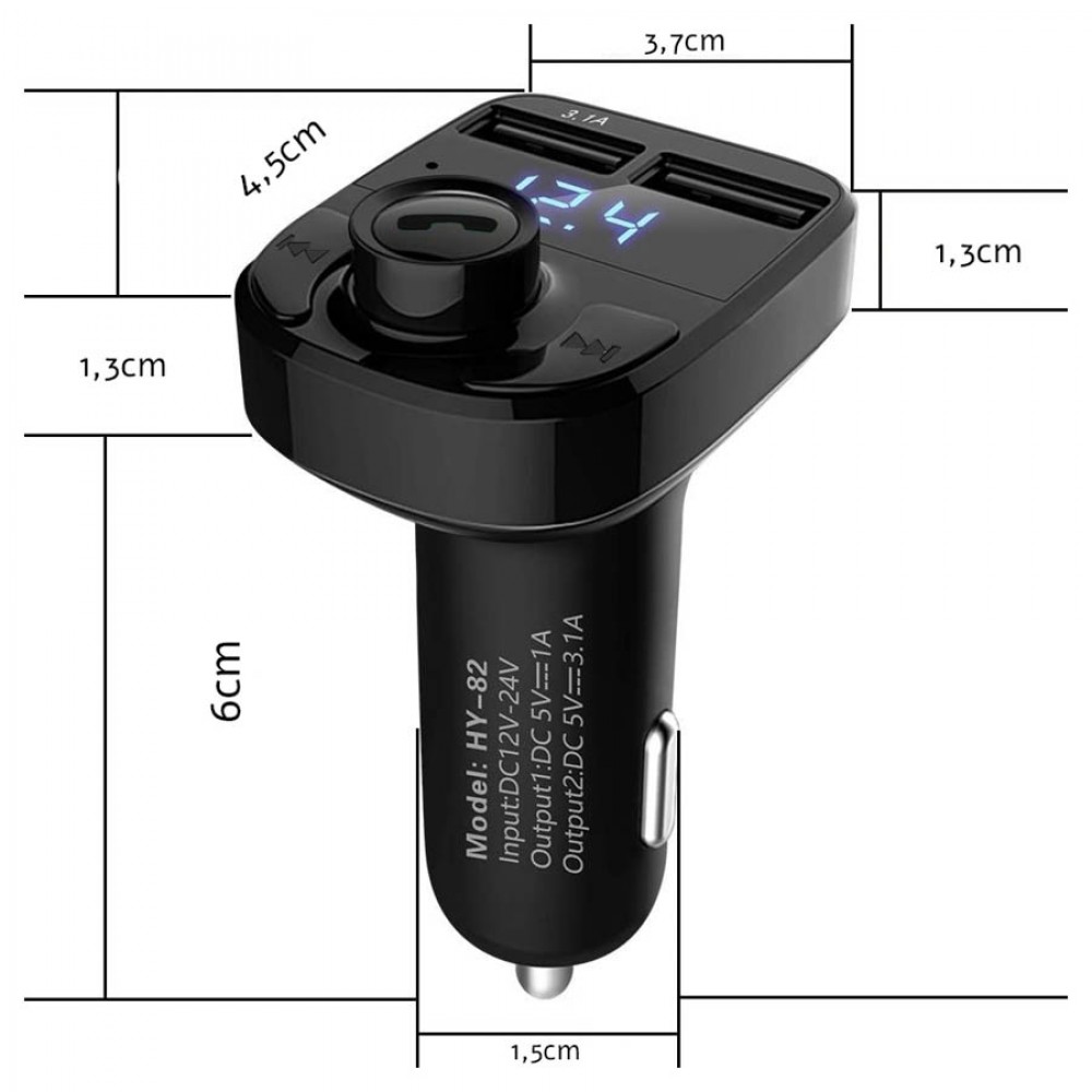 Car MP3 Player Fm Transmitter w/Dual USB Charger 3.1A
