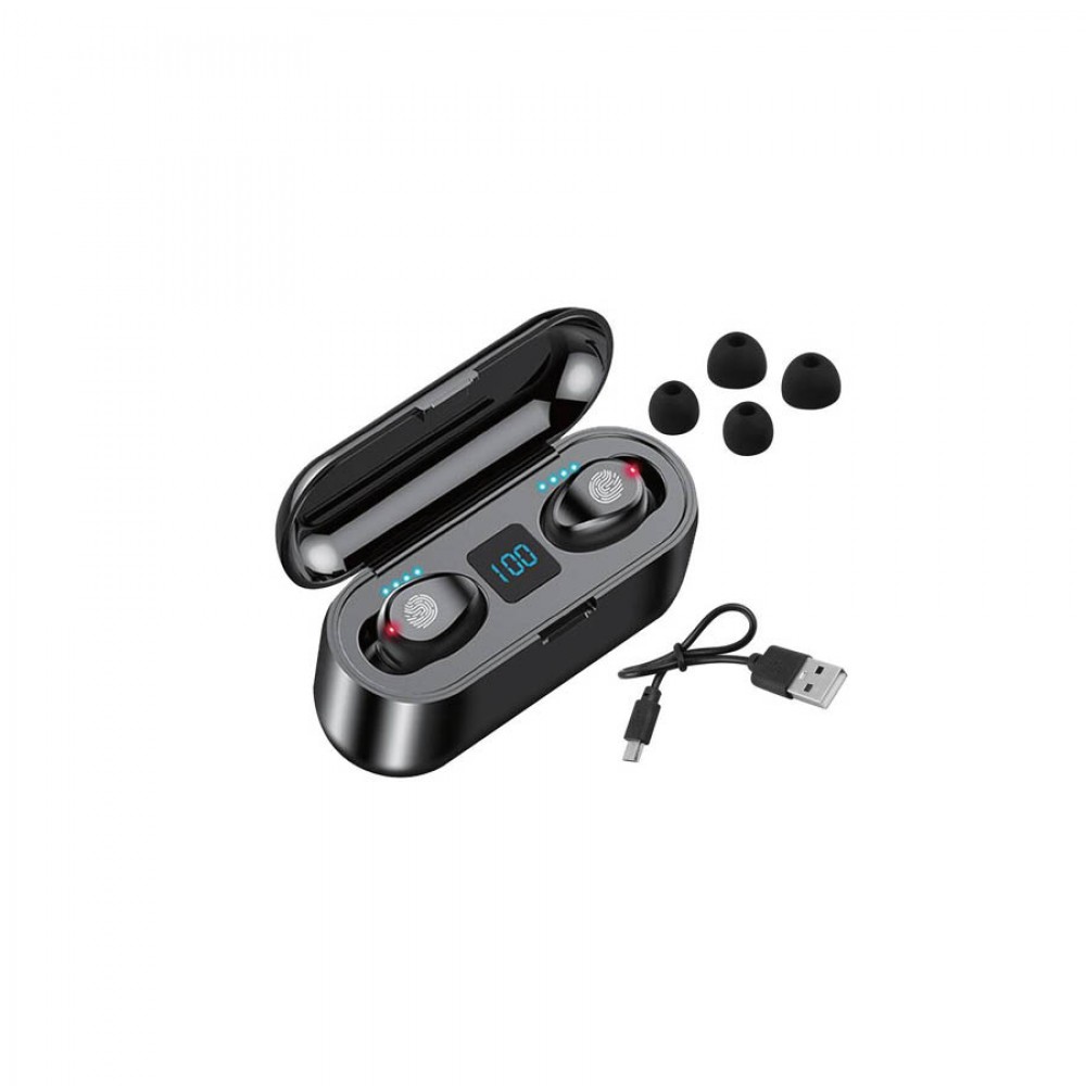 LTC Ακουστικό In-ear Bluetooth Wireless earphones με docking station powerbank LXAS33 μαύρο