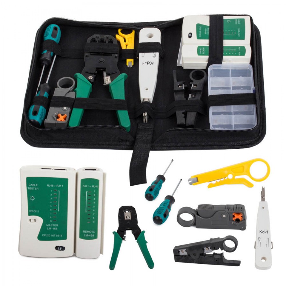 Σετ εργαλείων δοκιμής δικτύου/καλωδίων RJ45 RJ11 και Cat5e/ Cat6