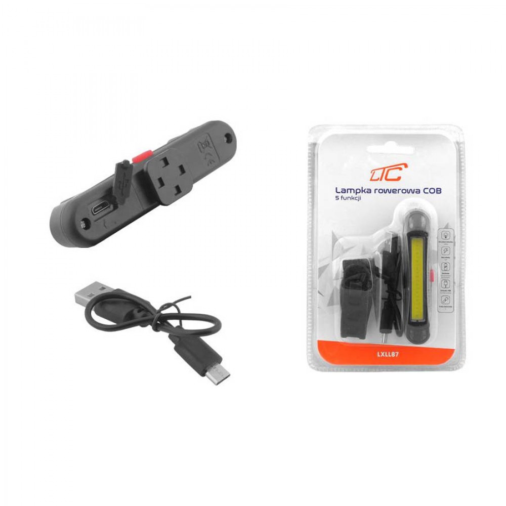 Επαναφορτιζόμενο Φως Ποδηλάτου LED 100lumens με 5 λειτουργίες φωτισμού LXLL87