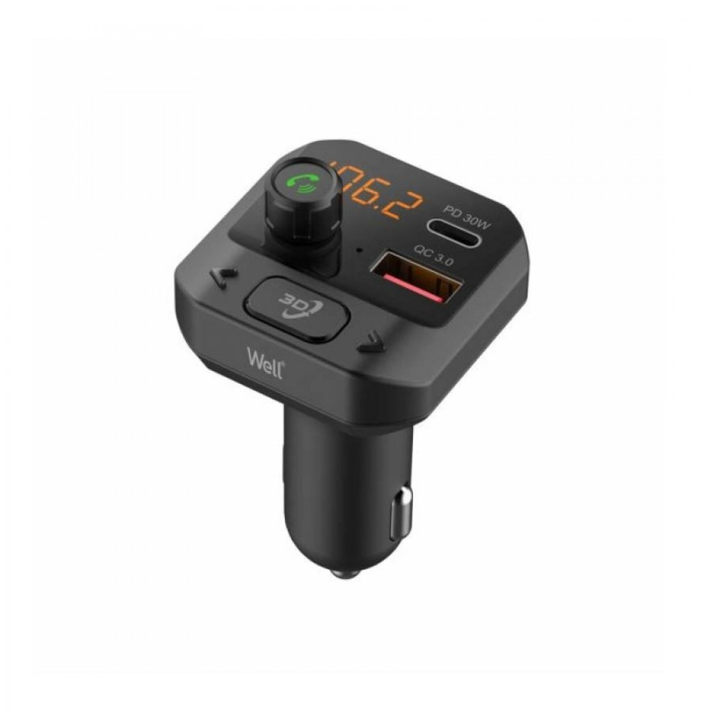 Well Car Mp3 Fm Transmitter με λειτουργία Hands-Free FMTRANS-BT-PURE-WL