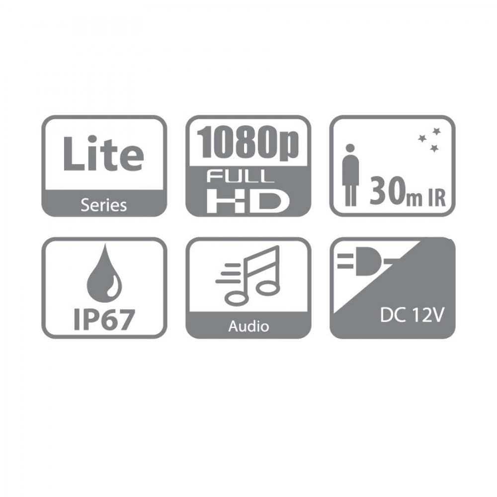 CCTV Dome HDCVI Κάμερα 2MP IR Eyeball 2.8mm GAHUA HAC-HDW1200