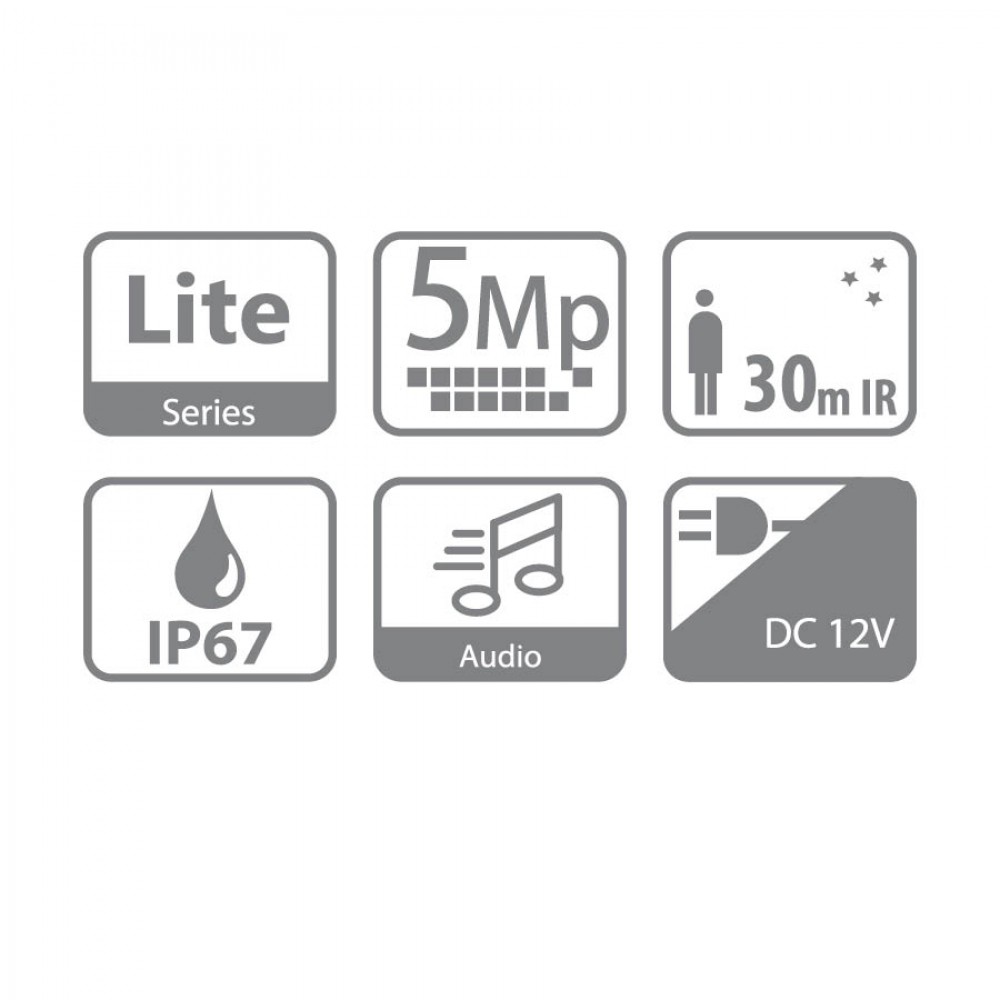 CCTV Dome HDCVI Κάμερα 5MP Starlight Quick-to-install IR Eyeball 2.8mm DAHUA HAC-HDW1500T