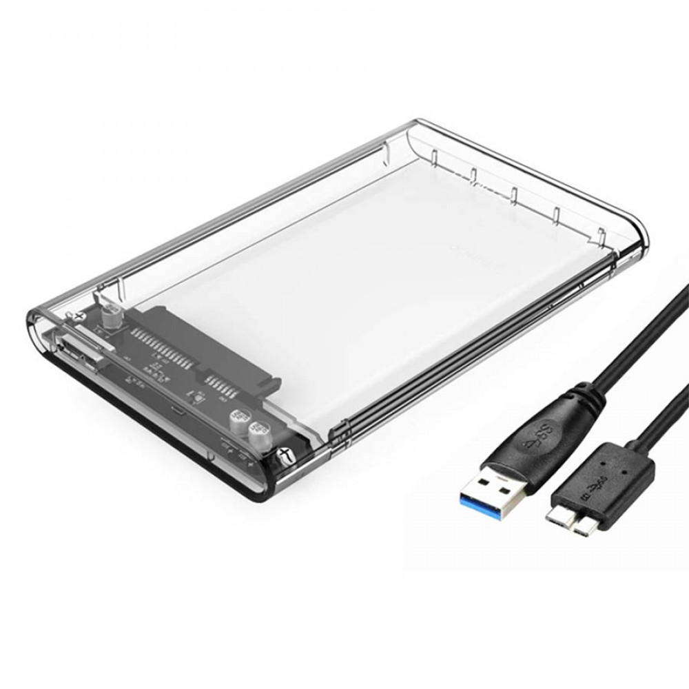 Enclosure USB 3.0 HDD 2.5SATA Transparent
