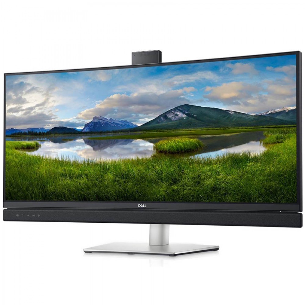 Used Monitor C3422WE Curved Video Conferencing/Dell/34``UW-QHD/w/Camera/3440x1440/Black/w/Speakers/D