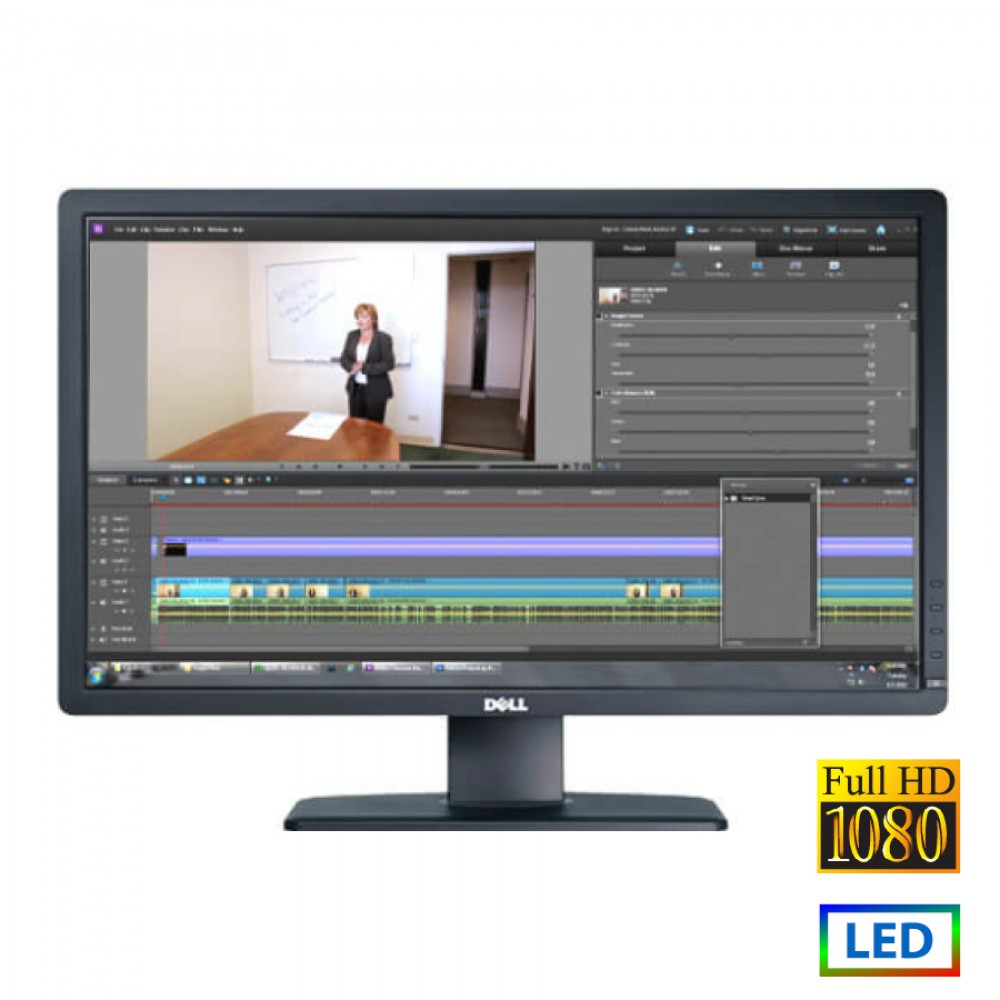 Used Monitor P2412Hx LED/Dell/24``FHD/1920x1080/Wide/Black/D-SUB & DVI-D & USB HUB