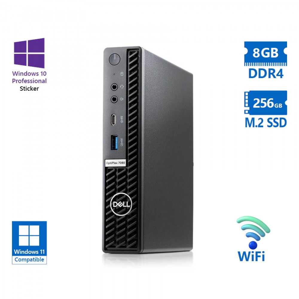 Dell Optiplex 7080 DM WiFi i5-10500T/8GB DDR4/256GB M.2 SSD/No ODD/10P Grade A Refurbished PC