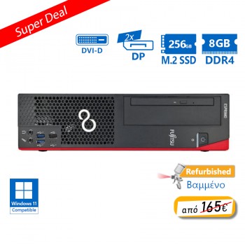 Fujitsu D958 SFF i5-8500/8GB DDR4/256GB M.2 SSD/No ODD/Grade A+ Refurbished PC